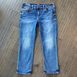 Silver Jeans Aiko Capri Mid Rise Med Wash Sz 31